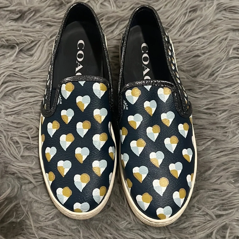 Coach Blue Heart Slip On Sneakers